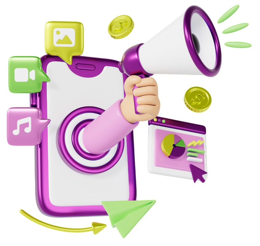 digital marketing 3d model