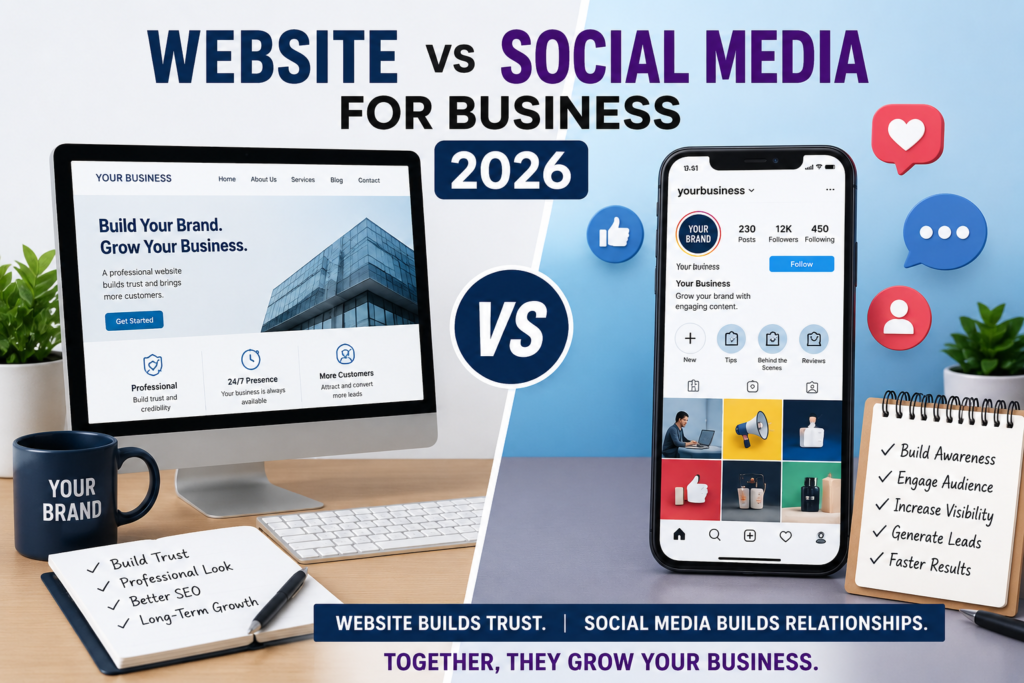 Website vs Social Media for Business